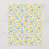 Budget Yellow Ditsy Floral Baby shower nodigt uit (Achterkant)