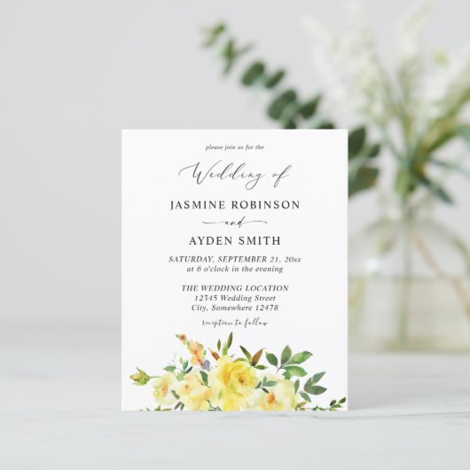 Budget Yellow Floral Wedding (Staand voorkant)