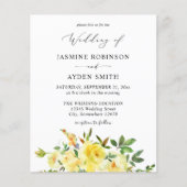 Budget Yellow Floral Wedding Flyer (Voorkant)