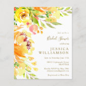 Budget Yellow Flowers Waterverf Vrijgezellenfeest (Voorkant)