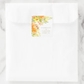 Budget Yellow Flowers Waterverf Wedding Vierkante Sticker (Tas)