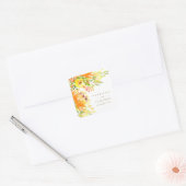 Budget Yellow Flowers Waterverf Wedding Vierkante Sticker (Envelop)