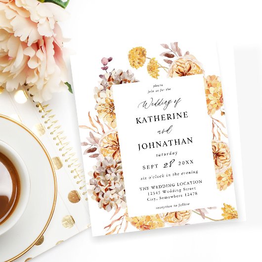 Budget Yellow Golden Floral Wedding