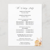 Budget Yellow Golden Floral Wedding Ceremony Flyer (Achterkant)