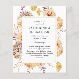 Budget Yellow Golden Floral Wedding Ceremony Flyer