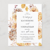 Budget Yellow Golden Floral Wedding Flyer (Voorkant)