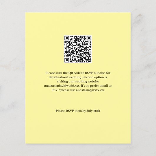Budget Yellow Lemon QR Code Weddenschap (Achterkant)