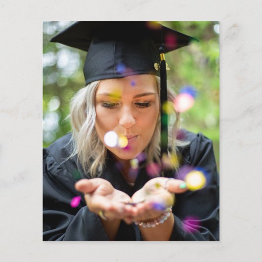 Budget Yellow Photo Graduparty Uitnodiging (Achterkant)