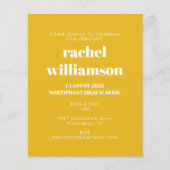 Budget Yellow Photo Graduparty Uitnodiging (Voorkant)