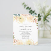 Budget Yellow Rose Floral Wedding Invitation (Staand voorkant)