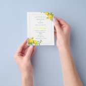 Budget Yellow Roses Elegant Floral Wedding Invite Flyer (Hand)