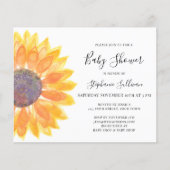 Budget Yellow Sunflower Baby shower Uitnodiging (Voorkant)