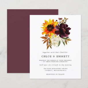 Budget Yellow Sunflower Paars Peony Wedding