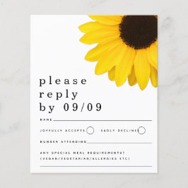 Budget Yellow Sunflower Wedding RSVP