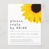 Budget Yellow Sunflower Wedding RSVP (Voorkant)