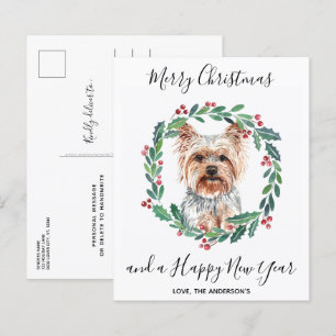 Budget Yorkshire Terrier Dog Briefkaart met kerstm