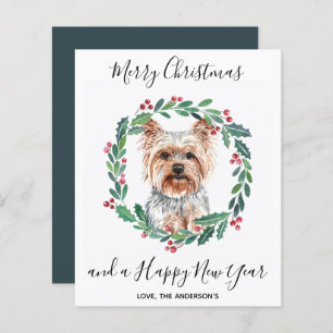 Budget Yorkshire Terrier Dog Merry kerstKaart