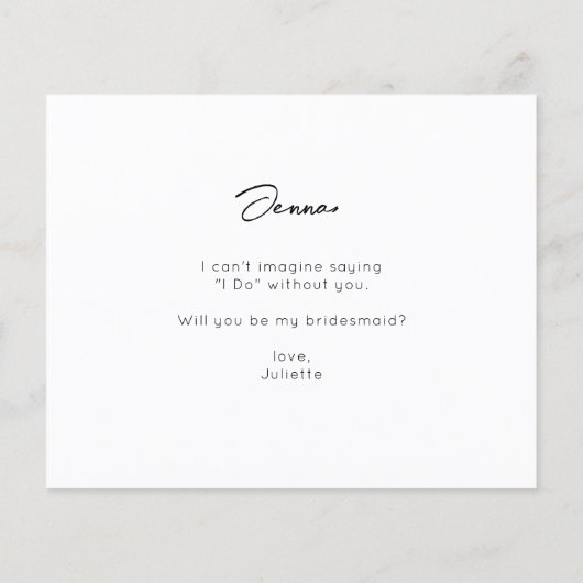 Budget Your Photo Wil je mijn bruidsmeisje zijn? V (Achterkant)