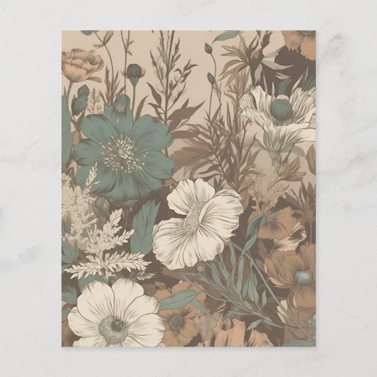 Budget Zachte gedempte aardetinten Wildbloemen Bru (Achterkant)