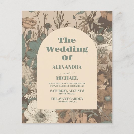 Budget Zachte gedempte aardetinten Wildbloemen Bru (Voorkant)