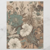 Budget Zachte gedempte aardetinten Wildbloemen Bru Flyer (Achterkant)