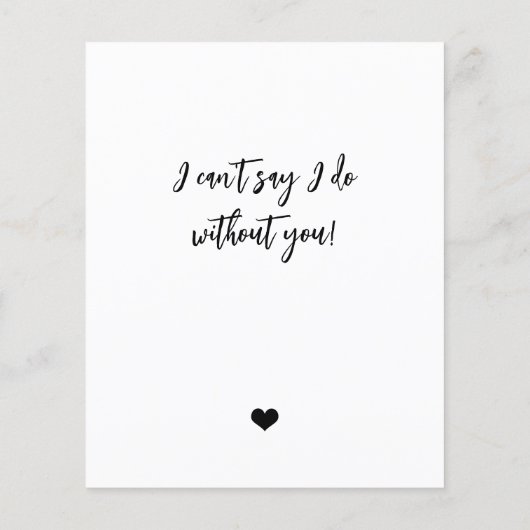 Budget zal je mijn bruidsmeisje zijn fotovoorstel (Achterkant)