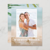 Budget Zand en Zee Beach Kaarten voor Kerstmis met (Voorkant / Achterkant)