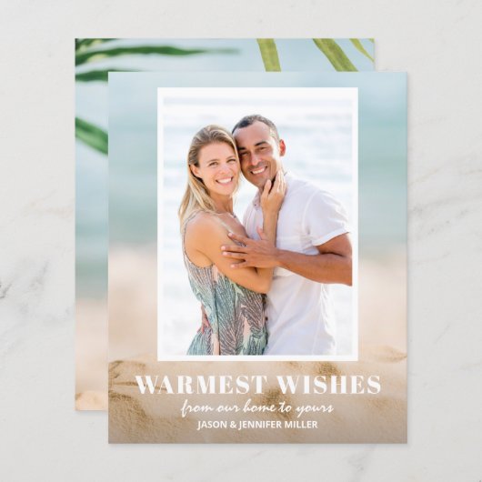 Budget Zand en Zee Beach Kaarten voor Kerstmis met (Voorkant / Achterkant)