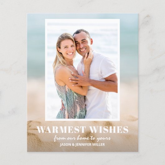 Budget Zand en Zee Beach Kaarten voor Kerstmis met (Voorkant)