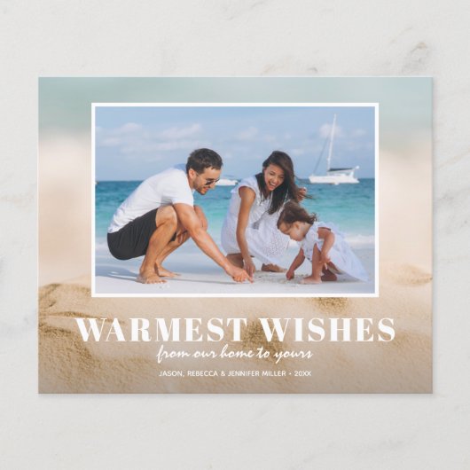 Budget Zand en Zee Beach Kaarten voor Kerstmis met (Voorkant)