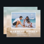 Budget Zand en Zee Beach Kaarten voor Kerstmis met<br><div class="desc">De kleine horizontale kerstkaarten van 4, 5 x 5, 6 inch zijn voorzien van uw favoriete vakantie of warme weerfoto op onze onduidelijke zand en zeeen kerstfeestkaart met uw bericht in witte kic-tekst. Deze betaalbare vakantiefoto's zijn gedrukt op papier van 110 lb dat verkrijgbaar is in drie formaten. **WITTE BEELDEN...</div>
