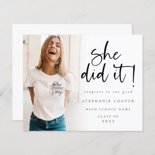 Budget ze deed het Foto Afstuderen kondiging (Voorkant / Achterkant)