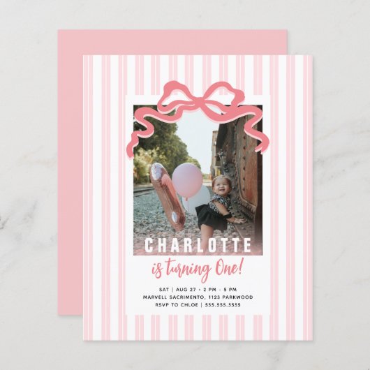 Budget Ze is het draaien van een streep roze boog  (Voorkant / Achterkant)