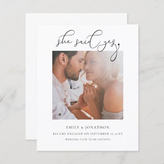 Budget Ze zei ja het Verloving van de Foto van het (Voorkant / Achterkant)