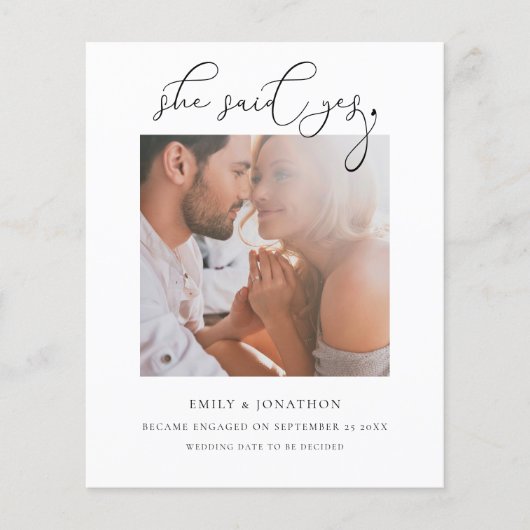 Budget Ze zei ja het Verloving van de Foto van het (Voorkant)