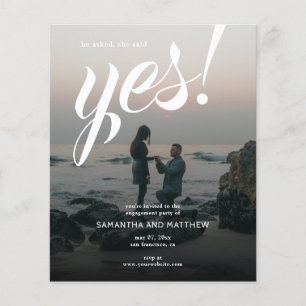 BUDGET Ze zei ja Modern Engagement Party Flyer