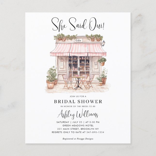 Budget Ze zei Oui Paris Theme Cafe Vrijgezellenfee (Voorkant)