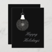 Budget Zebra Stripes Ornament Black Holiday Card (Voorkant / Achterkant)