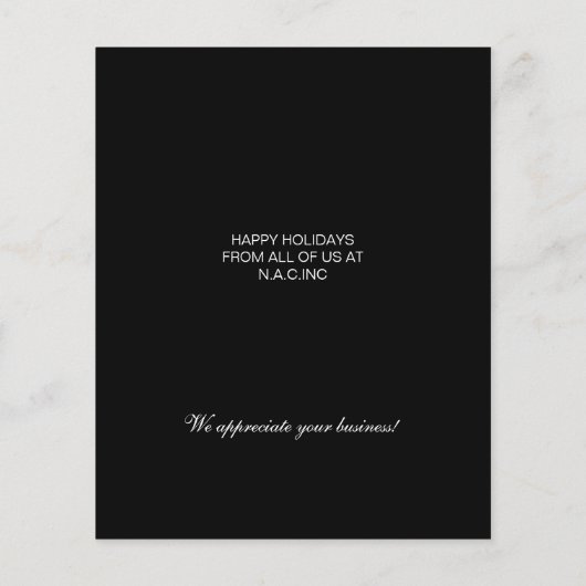 Budget Zebra Stripes Ornament Black Holiday Card (Achterkant)