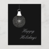 Budget Zebra Stripes Ornament Black Holiday Card (Voorkant)