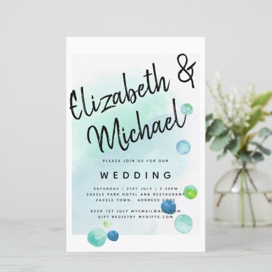 BUDGET Zee Glas Moderne Abstracte Trouwdag (Staand voorkant)