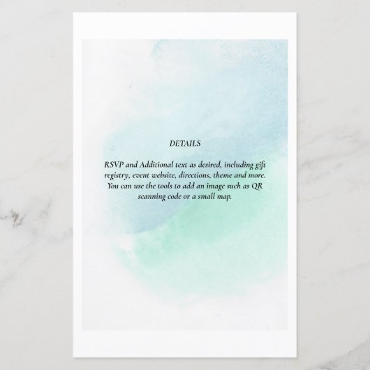 BUDGET Zee Glas Moderne Abstracte Trouwdag (Achterkant)