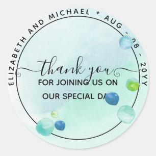 BUDGET Zee Glas Moderne Abstracte Trouwdag Ronde Sticker