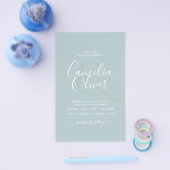 BUDGET Zee Glas Salie Groen Monochroom Trouwen Flyer (Enkel)