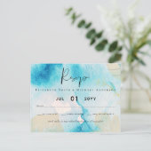 BUDGET Zee Glas Shades Watercolor Bruiloft Briefkaart (Staand voorkant)