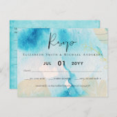 BUDGET Zee Glas Shades Watercolor Bruiloft Briefkaart (Voorkant / Achterkant)