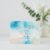 BUDGET Zee Glass Blue Waterverf Weddenschap Briefkaart (Staand voorkant)