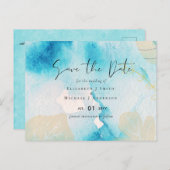 BUDGET Zee Glass Blue Waterverf Weddenschap Briefkaart (Voorkant / Achterkant)