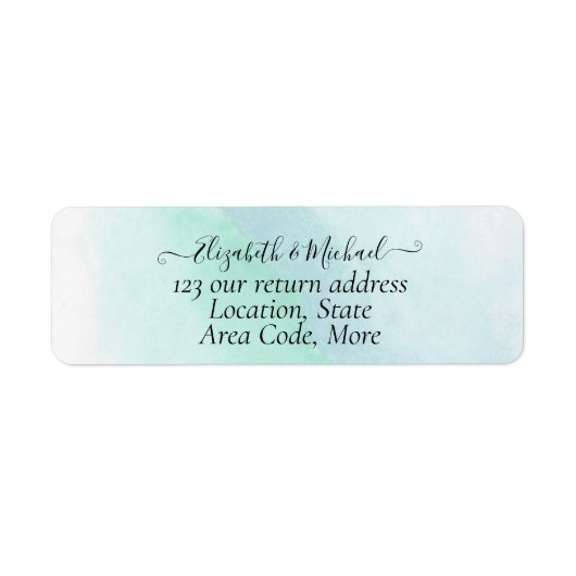 BUDGET Zee Glass Modern Abstract huwelijk Etiket (Voorkant)