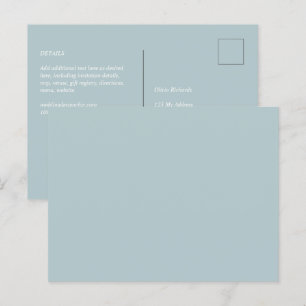 BUDGET Zee Glass Sage Green Monochrome Weddenschap Briefkaart